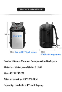 17 inch Vacuum Compression Laptop Backpack