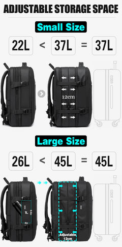 BANGE Expandable And Waterproof 17.3inch Anti-Theft Laptop Backpack